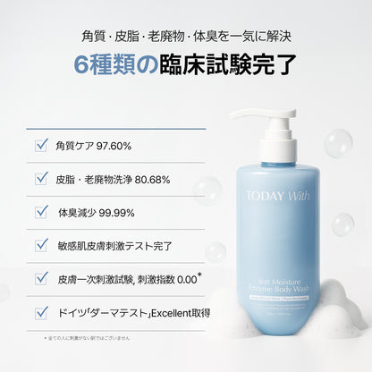【公式ストア限定割引】ソフト モイスチャー酵素ボディウォッシュ 500ml / ボディソープ 酵素 弱酸性 角質 ニオイ 体臭 しっとり 保湿 ヒアルロン酸 敏感肌 無香料