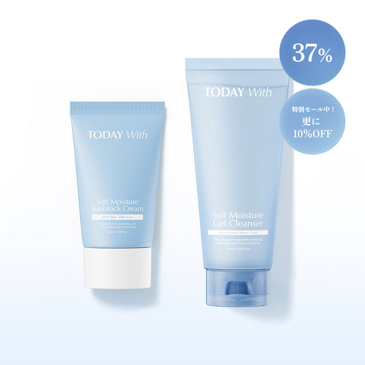 【全品１０％メガセール開催中】【セット】日焼け止め +洗顔・クレンジング（サンブロッククリーム+弱酸性ジェルクレンザー）